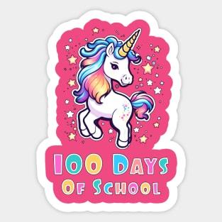 Unicorn 100 days of school design Sticker